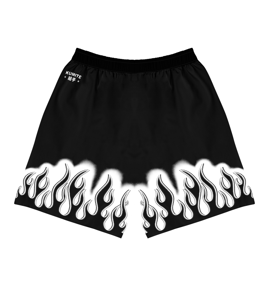 FLAME ATHLETIC SHORTS (BLACK)