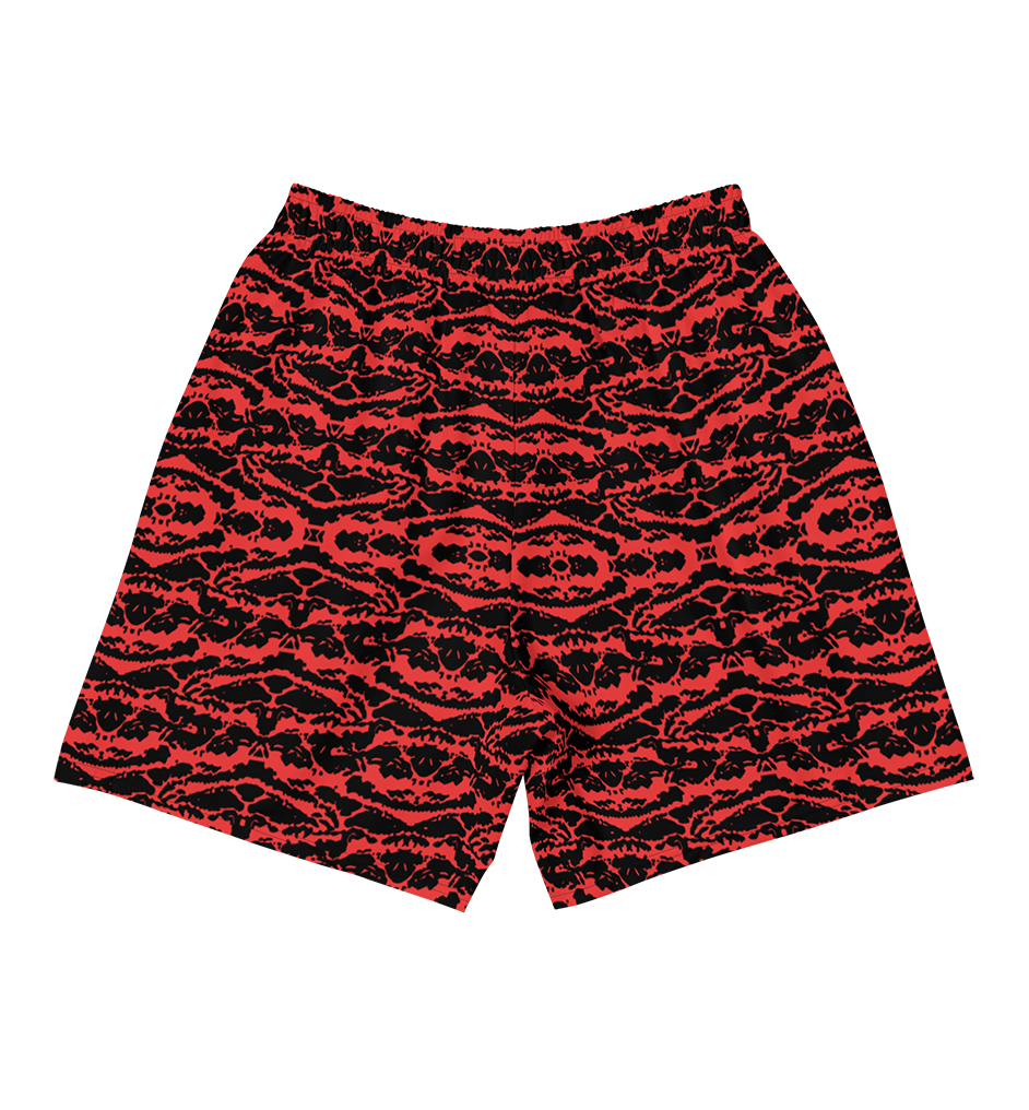 TIGER CAMO ATHLETIC SHORTS (RED)